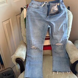 Madewell Slim Boyjean Blue Distressed Women's Jeans